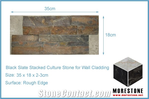 Rustic Slate Ledgestone, Rust Yellow Slate Cultured Stone