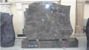 DL Brown Stone Headstone, Brown Granite Headstone
