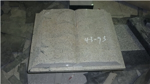 DL Stone Book Slant Grave Stone, G603 Grey Granite Slant Grave Stone