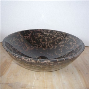 Coffee Color Stone Basin, Stone Sink, Coffee Brown Marble Basin