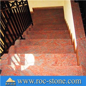 Interior Stone Stair, Red Granite Stairs