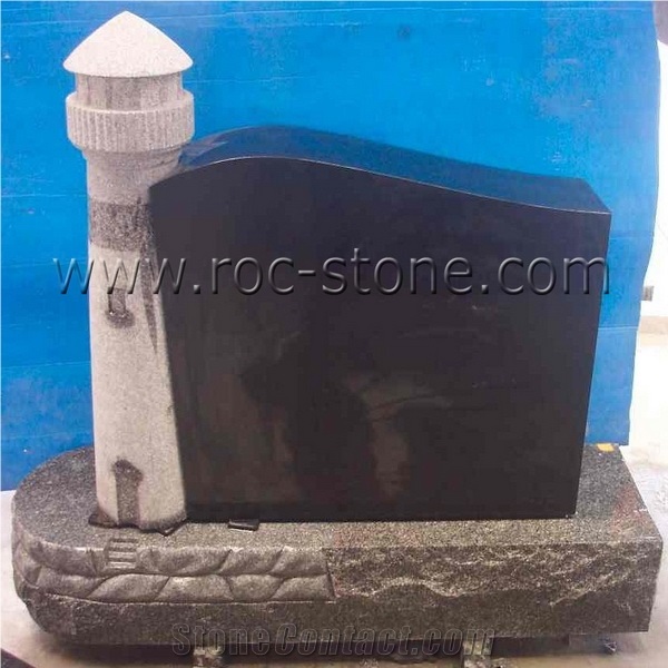 Light House Die and Base, China Black Granite Monument, Tombstone