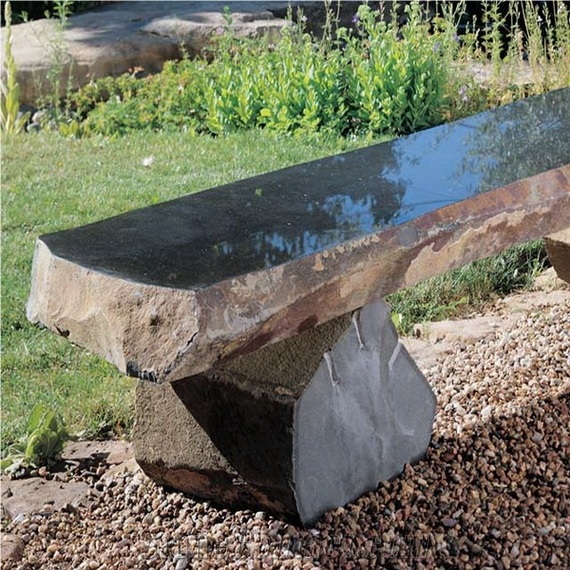 Stone Bench, Black Basalt Bench from China - StoneContact.com