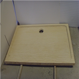 Sunny Yellow Shower Tray, Sunny Yellow Beige Marble Shower Tray