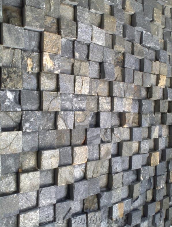 Slate Mosaic Walling Tile, Black Slate Mosaic