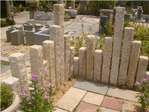 Chinese Natural Yellow G682 Granite Garden Decor Palisades/Stone Pillars/Monolith
