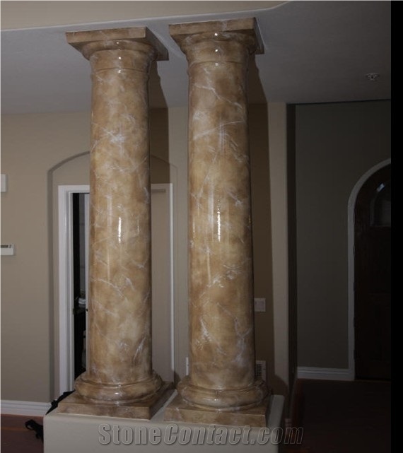 Marble Pillars,Beige Marble Column Base