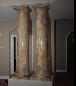 Marble Pillars,Beige Marble Column Base