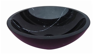 Marquina Black Sink , Popuparl Basin, China Nero Marquina Black Marble Basin