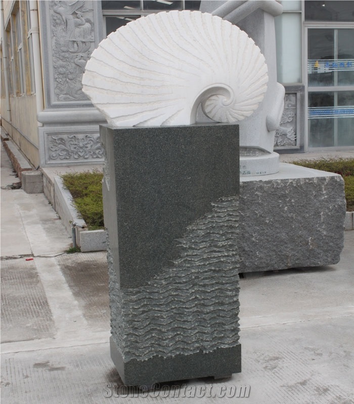 Landscape Scuplture, Grey Granite Sculpture, Statue