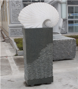 Landscape Scuplture, Grey Granite Sculpture, Statue
