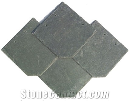 Natural Roofing Slate with Nail Hole, Black Slate Roof Tiles