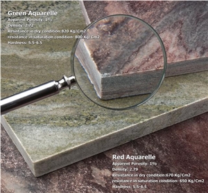 Green, Red Aquarelle, Green Aquarelle Granite Slabs