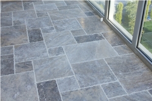 Silver Travertine Antique Pattern Slabs