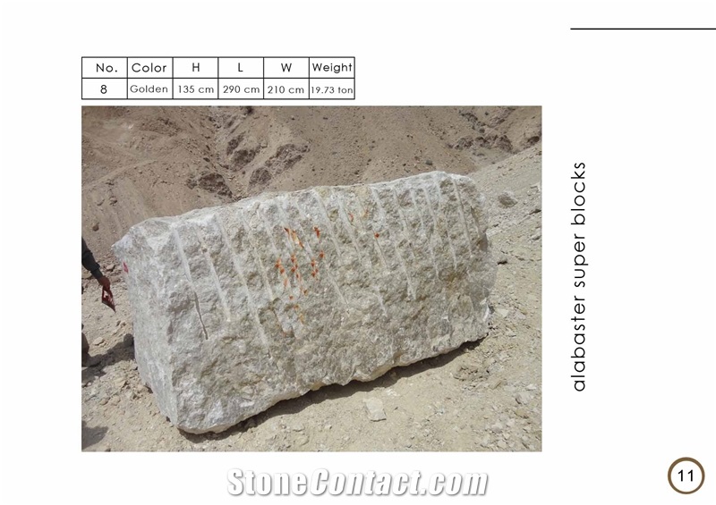 Golden OnyxAlabaster, Golden Alabaster Block from Iran