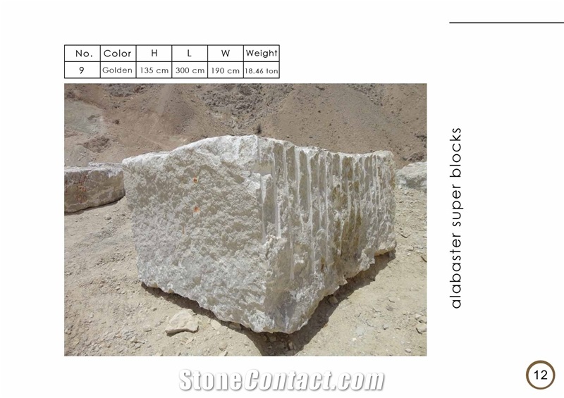 Golden OnyxAlabaster, Golden Alabaster Block from Iran