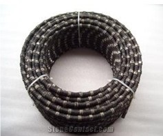 Diamond Wire Saw for Mining, Processing, Block Profiling in Granite Marble Concrete/Saw Beads with Plastic, Rubber Spring