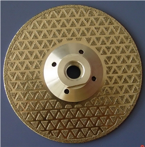 Triangle Electroplated Blade, Elec. Cutting Blade with Flange,Diamond Cutting Disc, Continuous Rim Blade for Marble, Ceramic, Diamond Stone Tools