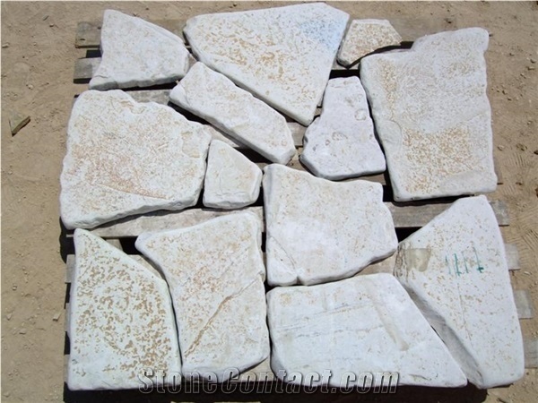 Natural Washed Stone Random Flagstone, Gjurasi Beige Limestone