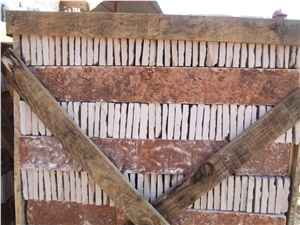Standard Strip Cut (1.5-9cm) with Natural Surface, Red Limestone Building, Walling