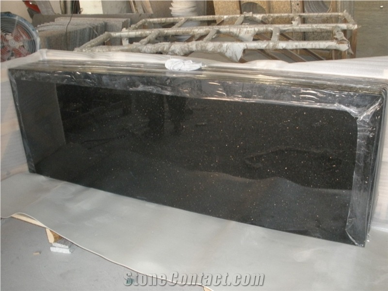 Black Granite Worktop, Galaxy Black Granite Kitchen Countertops