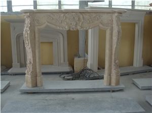 Carving Sandstone Fireplace, Yellow Sandstone Fireplace