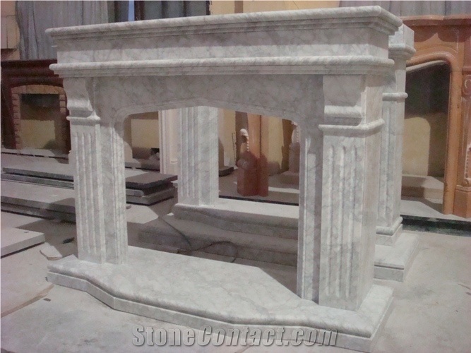 Indoor Marble Fireplace, White Marble Fireplace