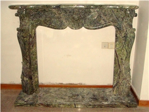 Rain Forest Green Fireplace Mantel, Rain Forest Green Marble Fireplace Mantel