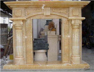 Rosin Yellow Marble Fireplace