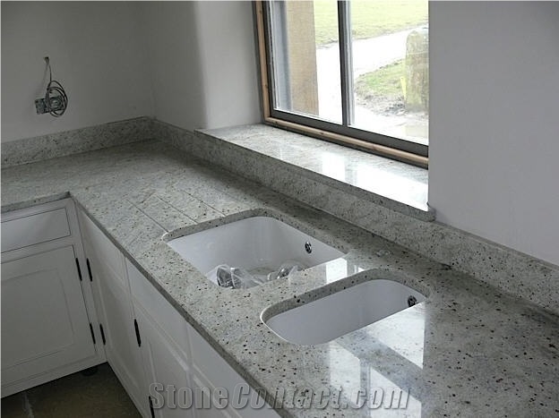 Kashmir White Kitchen Top, White Granite Kitchen Top