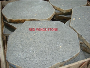 Basalt Step Stone (Hammered), Black Basalt Garden