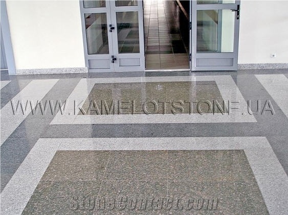 Kamelot Chovnovsky Floor Tiles, Ukraine Green Granite