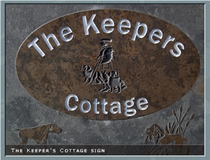 Caithness Flagstone the Keeper Cottage Sign, Grey Sandstone