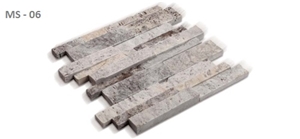 SILVER TRAVERTINE MOSAIC, ANCIENT SILVER Grey Travertine