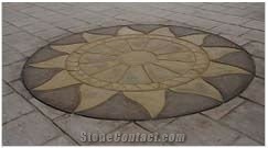 Aztec Sun Circle Pavement, Jabal Tuwayq Stone Beige Limestone