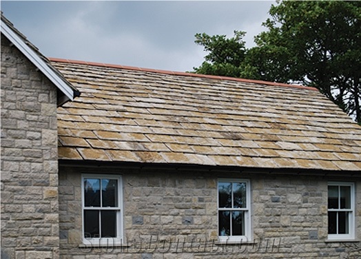 Purbeck Thornback Roof Tiles, Beige Limestone Roof Tiles