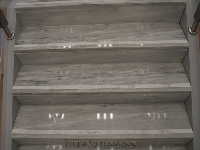 Blanco Tranco Macael Stairs, White Marble Stairs