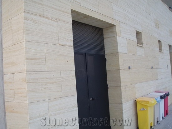 Niwala Crema Contraley (Veincut) Exterior Wall Til, Beige Sandstone Wall