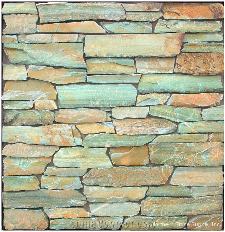 Turquoise Stone Ledge Stone, Green Quartzite Ledge Stone