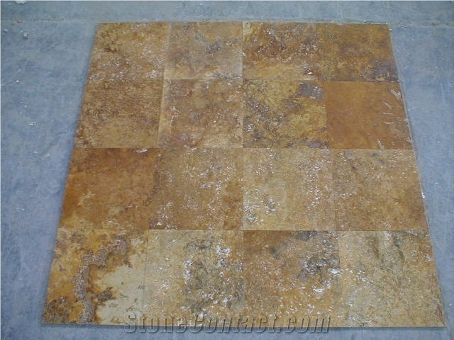Yellow Travertine Slabs & Tiles, Flooring Tiles, Floor Covering Tiles, Wall Tiles