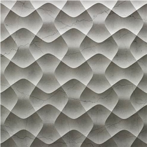 White Wave Solid Stone Panel, White Marble Home Decor