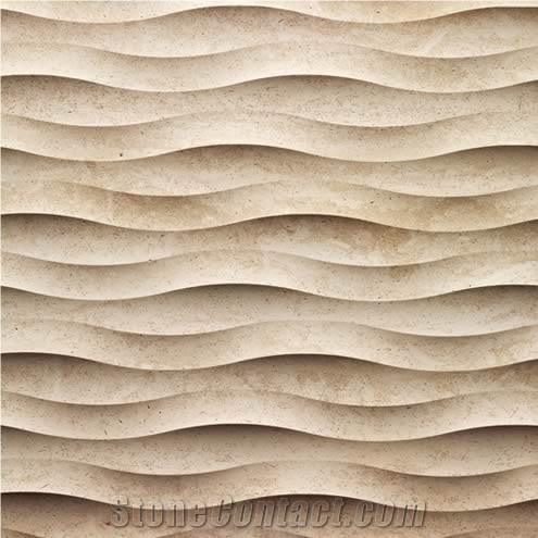 White Wave Solid Stone Panel, White Marble Home Decor