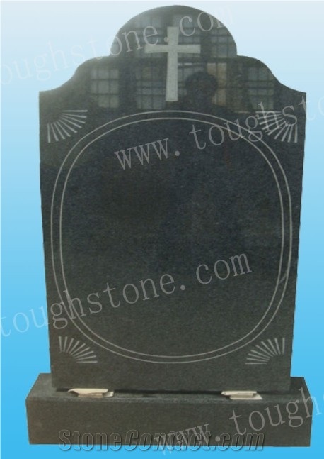G654 Granite Headstone, G654 Black Granite Headstone