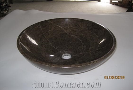 Coffee Stone Basin,Wash Basin, Granite Onxy Brown Marble Wash Basin