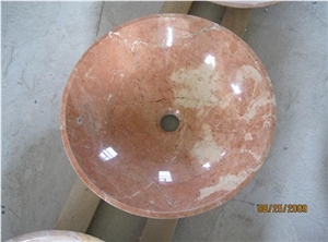 Natural Red Alicante Stone Basins, Alicante Red Marble Basins