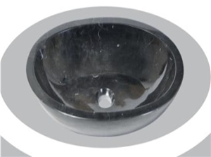 Nero Marquina Stone Basin,Wash Basin, Nero Marquina Black Marble Wash Basin