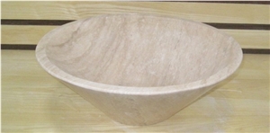 Roman Travertine Stone Basin,Wash Basin, Roman Beige Travertine Wash Basin