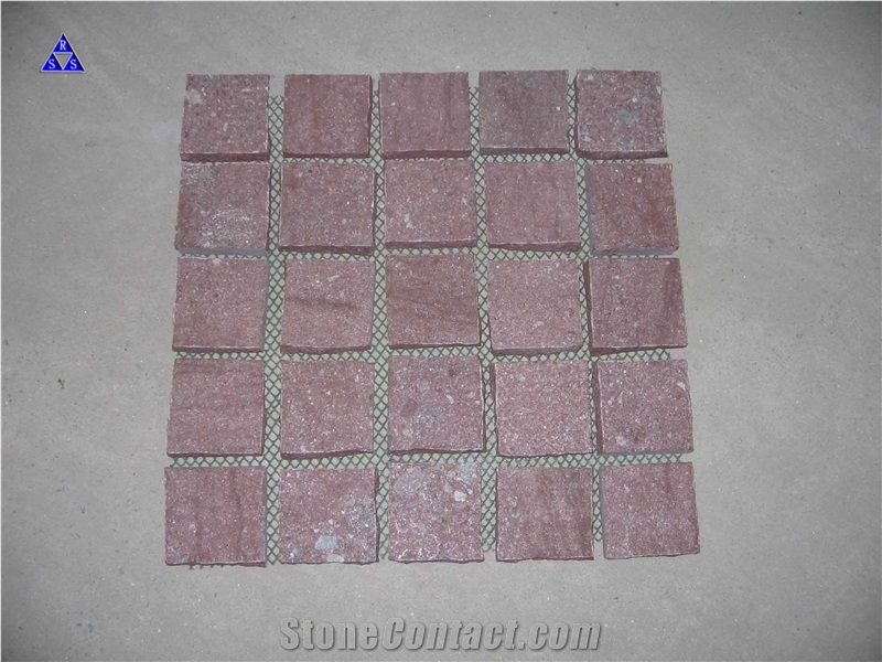 China Cheap Dayang Red Granite Cube Paving Stone