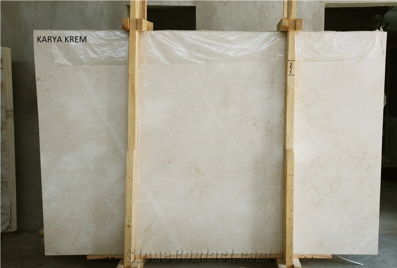 Karia Cream Marble Slabs 1cm Thickness, Turkey Beige Marble