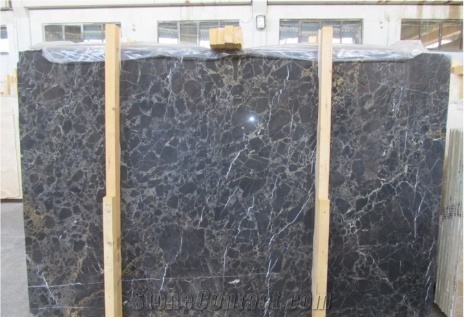 Portoro Antalya Marble Slab 1cm Thickness, Turkey Black Marble From ...